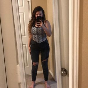 Distressed black jeans